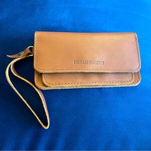Portland Leather Lily Wristlet Honey color